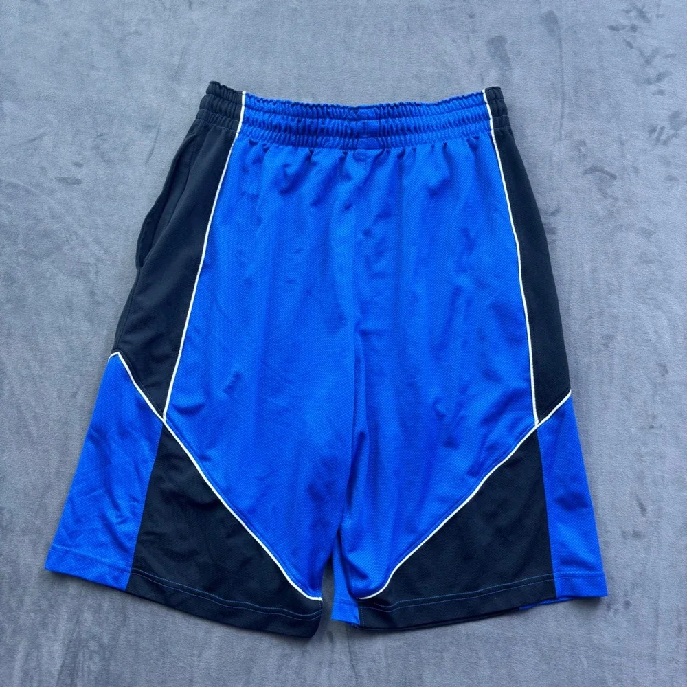 Jordan Mens Blue Black Dri-FIT Basketball Shorts L Jumpman Mesh Athletic Y2K VTG